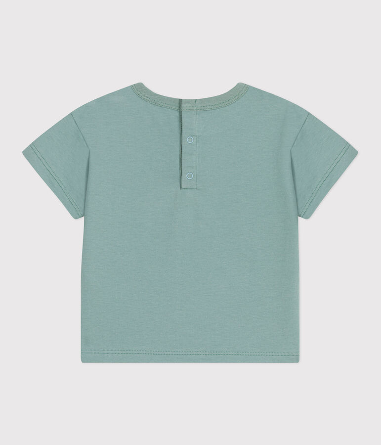 Effen katoenen T-shirt met korte mouwen voor baby's groen