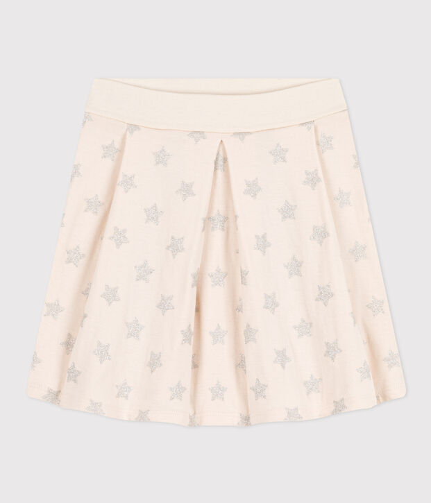 Jupe imprim&eacute;e en tubique enfant fille &eacute;cru/gris