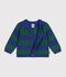 Cardigan b&eacute;b&eacute; en tricot laine et coton ray&eacute; multicouleur/vert