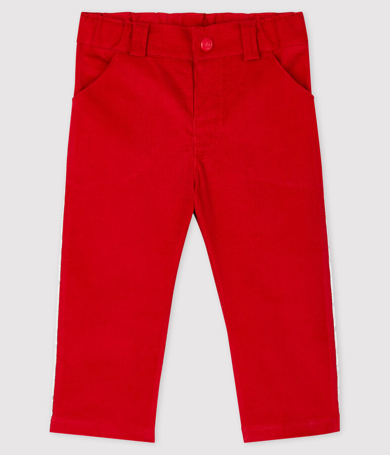 Pantalon en velours b&eacute;b&eacute;. rouge TERKUIT