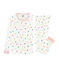 Pyjama petite fille coupe très ajustée en côte blanc MARSHMALLOW/blanc MULTICO