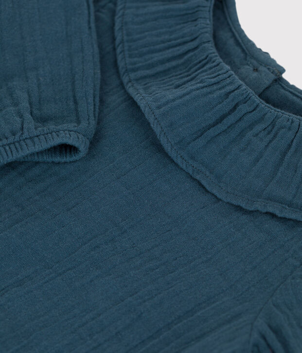 Blouse manches longues b&eacute;b&eacute; en gaze de coton gris