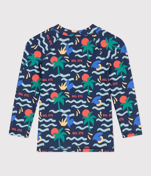 Kinderzwemshirt met uv-bescherming, lange mouwen en print blauw/multicouleur