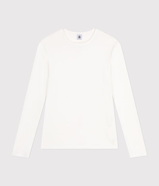 L'ICONIQUE, T-shirt voor dames met cocottesteek in katoen wit ECUME