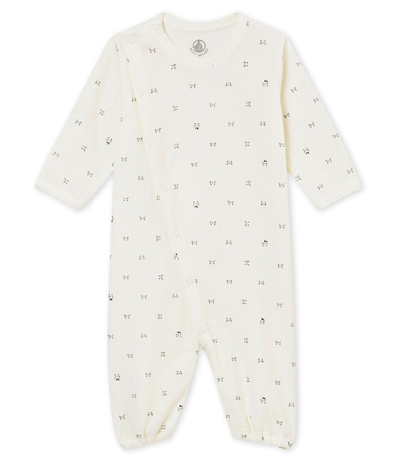 Combisac bébé mixte en tubique imprimé blanc MARSHMALLOW/noir NOIR