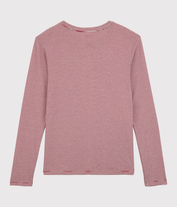 Iconisch gestreept Dames t-shirt van katoen met ronde hals rood/wit