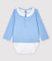 Overhemdbody voor babyjongens met kraag blauw JASMIN