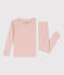 Effen pyjama van katoen en lyocell voor meisjes/jongens roze SALINE
