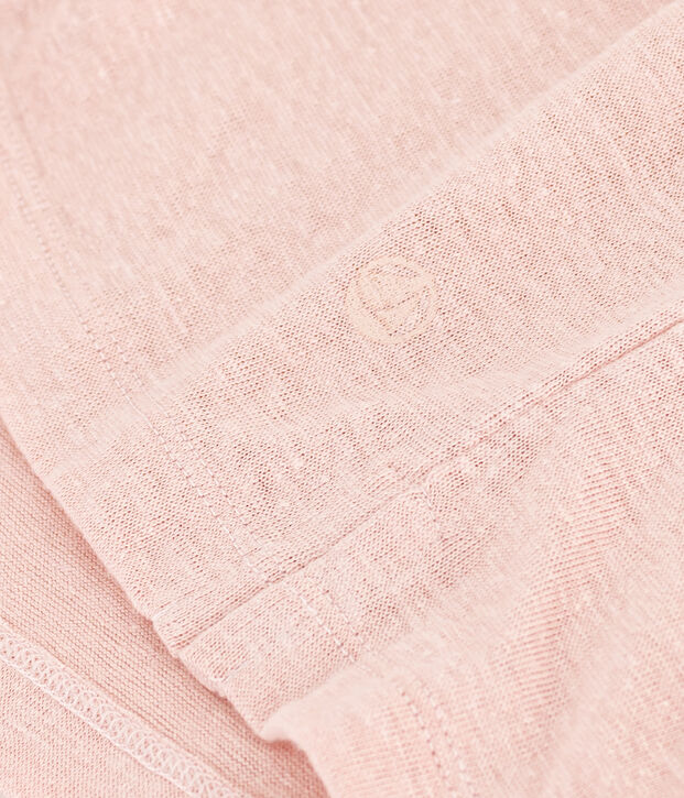 Tee-shirt Le Droit col rond en lin femme rose