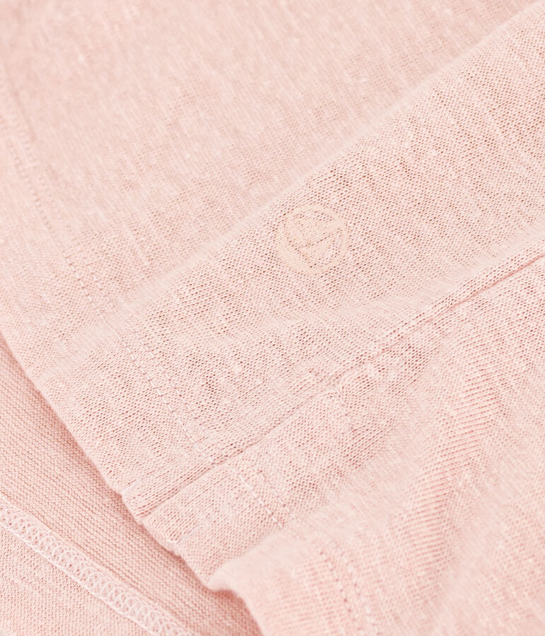 LE Droit, linnen T-shirt voor dames met ronde hals roze