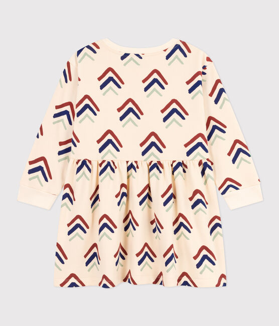 Meisjesjurk met lange mouwen in fleece met print AVALANCHE+INCOGNITO/ MULTICO