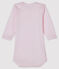 Body manches longues bébé fille rose VIENNE/blanc ECUME
