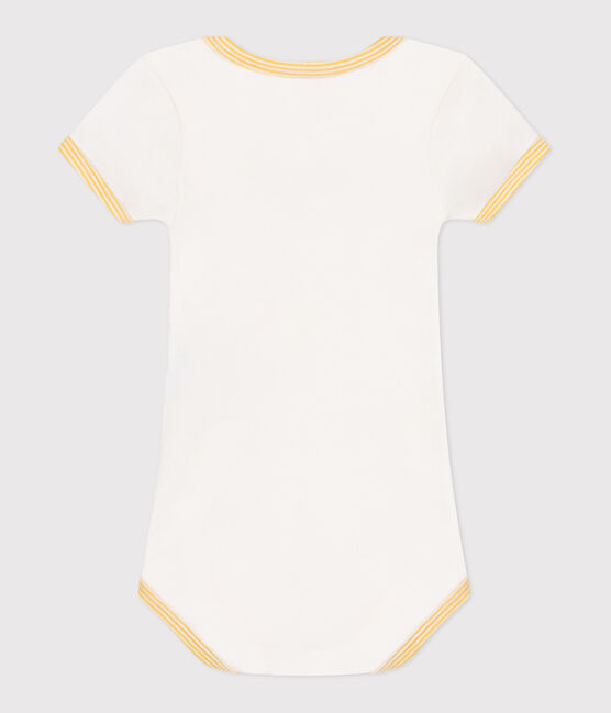 Body manches courtes en coton imprimé bébé blanc MARSHMALLOW