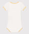 Body manches courtes en coton imprimé bébé blanc MARSHMALLOW
