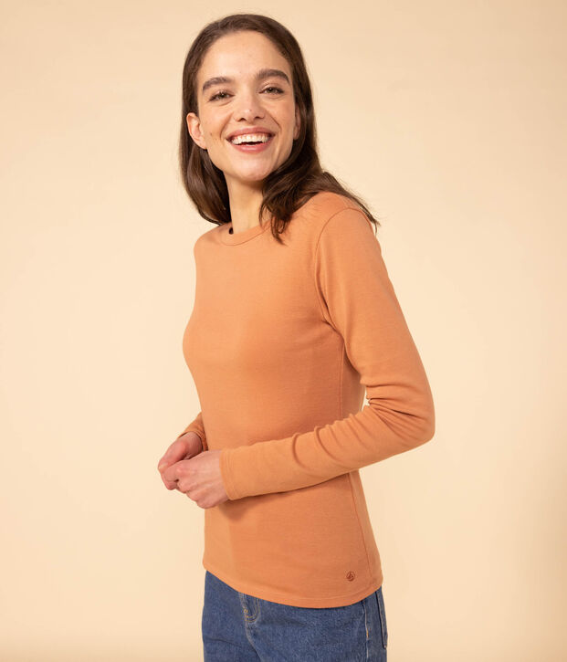 L'ICONIQUE, dames-T-shirt met ronde hals in katoen roze