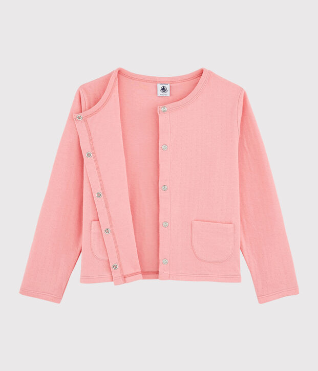 Cardigan en tubique enfant fille rose