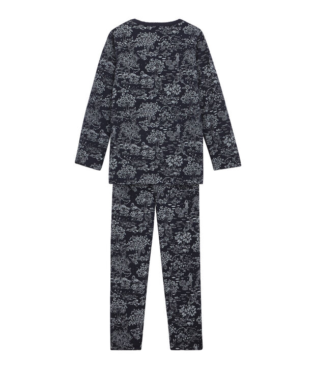 Meisjespyjama blauw/wit