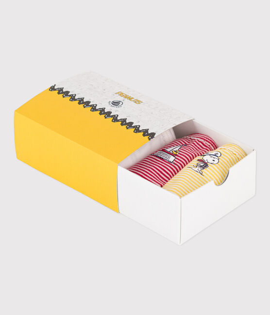 Set van 3 katoenen meisjesslipjes Petit Bateau x Snoopy variante 1