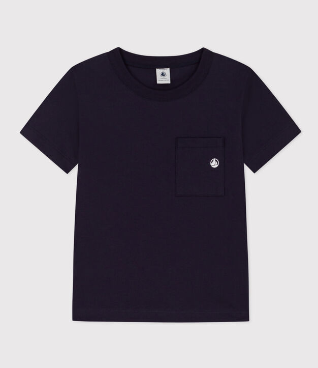 Tee-shirt manches courtes enfant gar&ccedil;on bleu marine