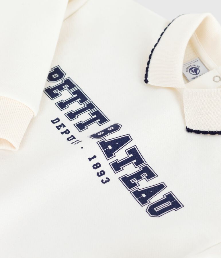 Katoenen sweatshirt met print voor kinderen ecru MILK