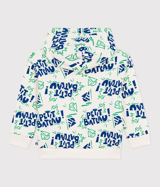 Katoenen hoodie met print voor kinderen ecru/multicouleur