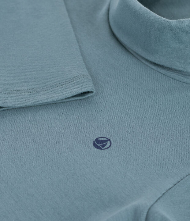 Sous-pull enfant en coton uni bleu