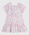 Robe enfant en coton manches courtes imprimée blanc MARSHMALLOW/blanc MULTICO