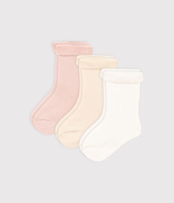 Lot de 3 paire de chaussettes bébé en tricot uni variante 1