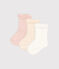 Lot de 3 paire de chaussettes bébé en tricot uni variante 1