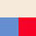ecru / blauw / rood