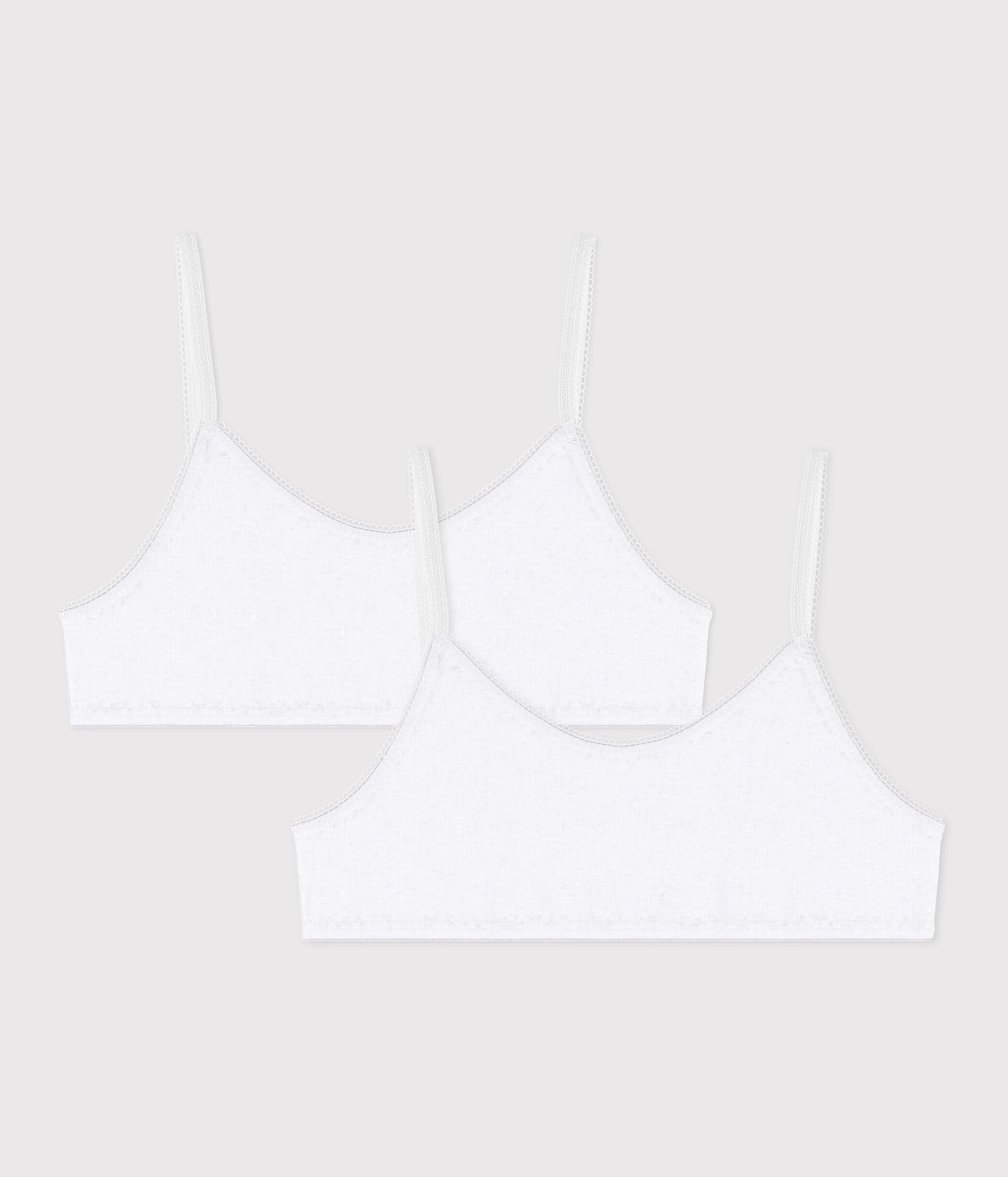 Lot de 2 brassieres blanches petite fille variante 1 Petit Bateau