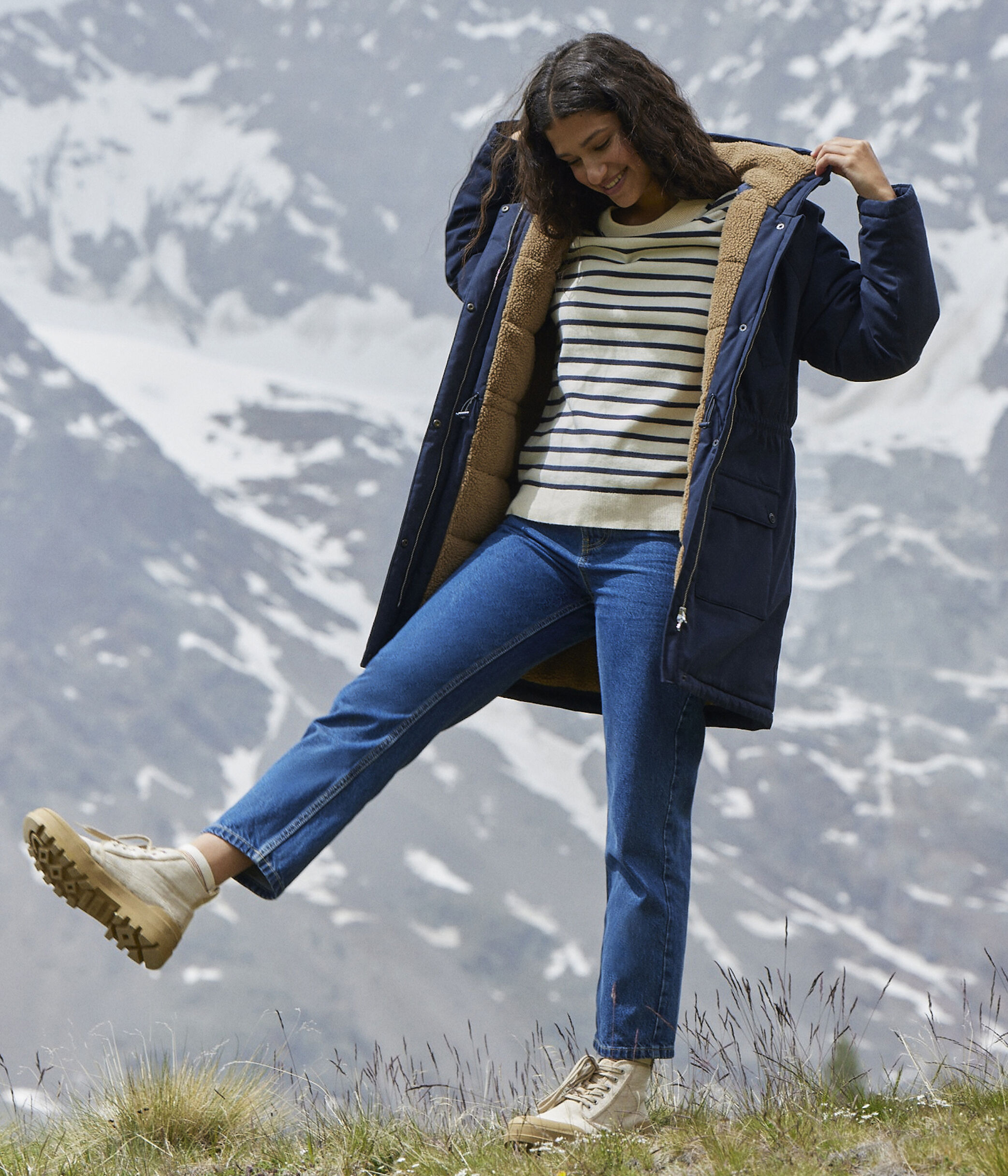 Parka doublee sherpa Femme SMOKING Petit Bateau
