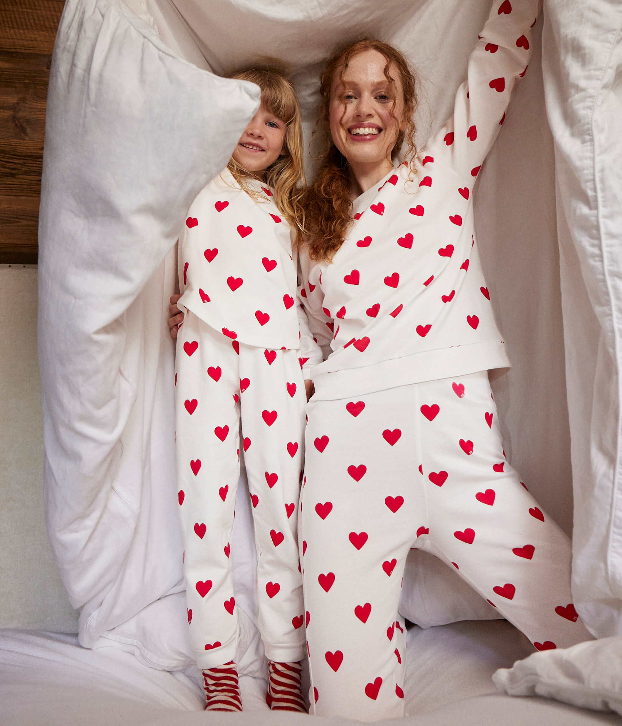 Pyjama enfant imprime c urs en cote MARSHMALLOW TERKUIT Petit Bateau
