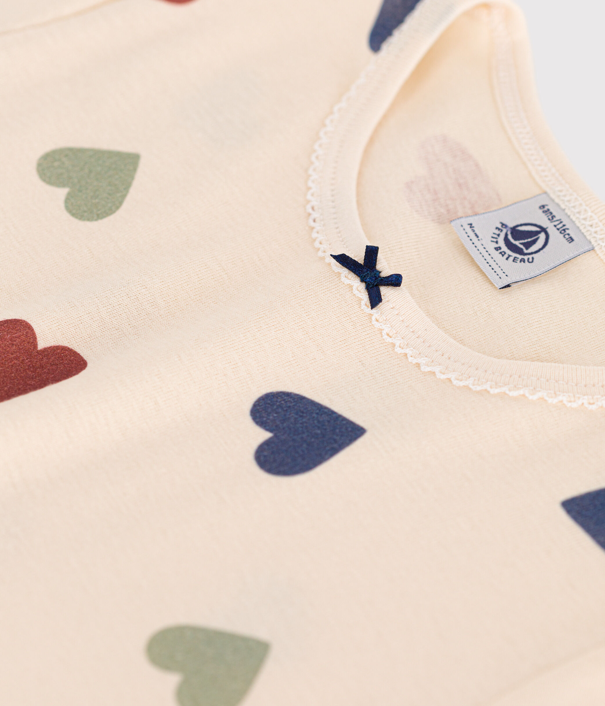 Chemise de nuit en coton motif c ur enfant AVALANCHE MULTICO Petit Bateau