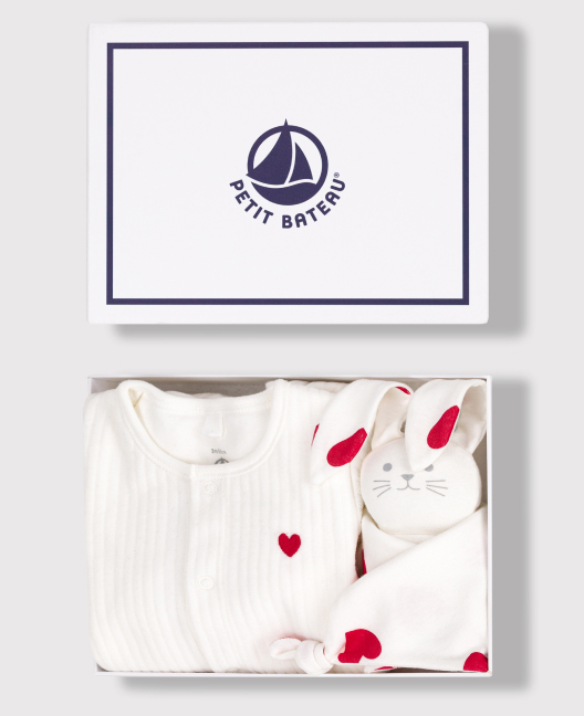 Ensemble cadeau naissance en velours