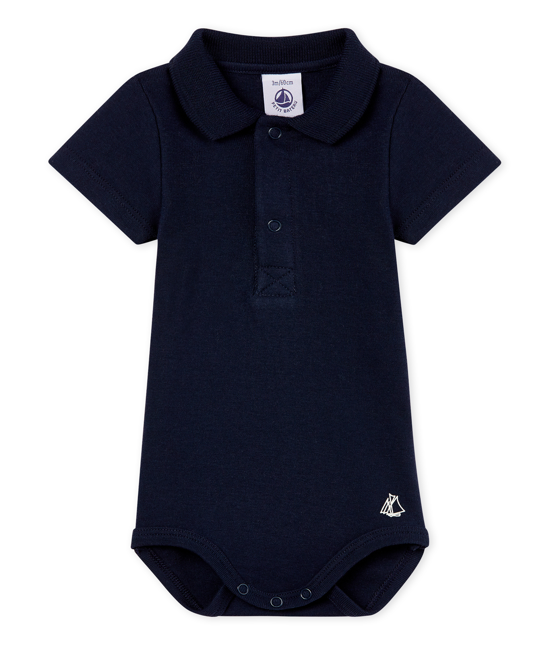 Body manches courtes col polo bébé garçon uni