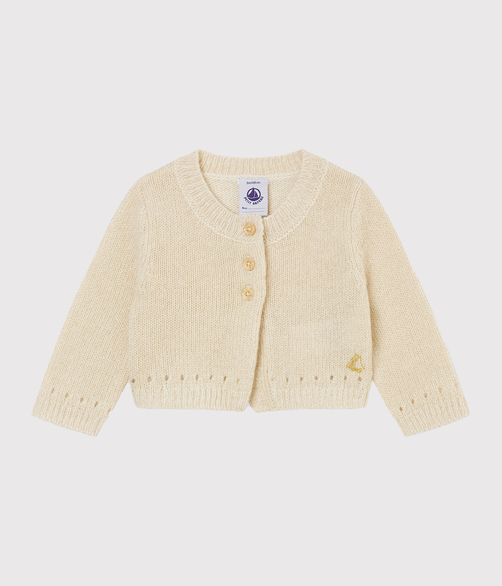 Verbeteren Bakkerij kop Bolero met glitters voor babymeisjes MARSHMALLOW/DORE | Petit Bateau