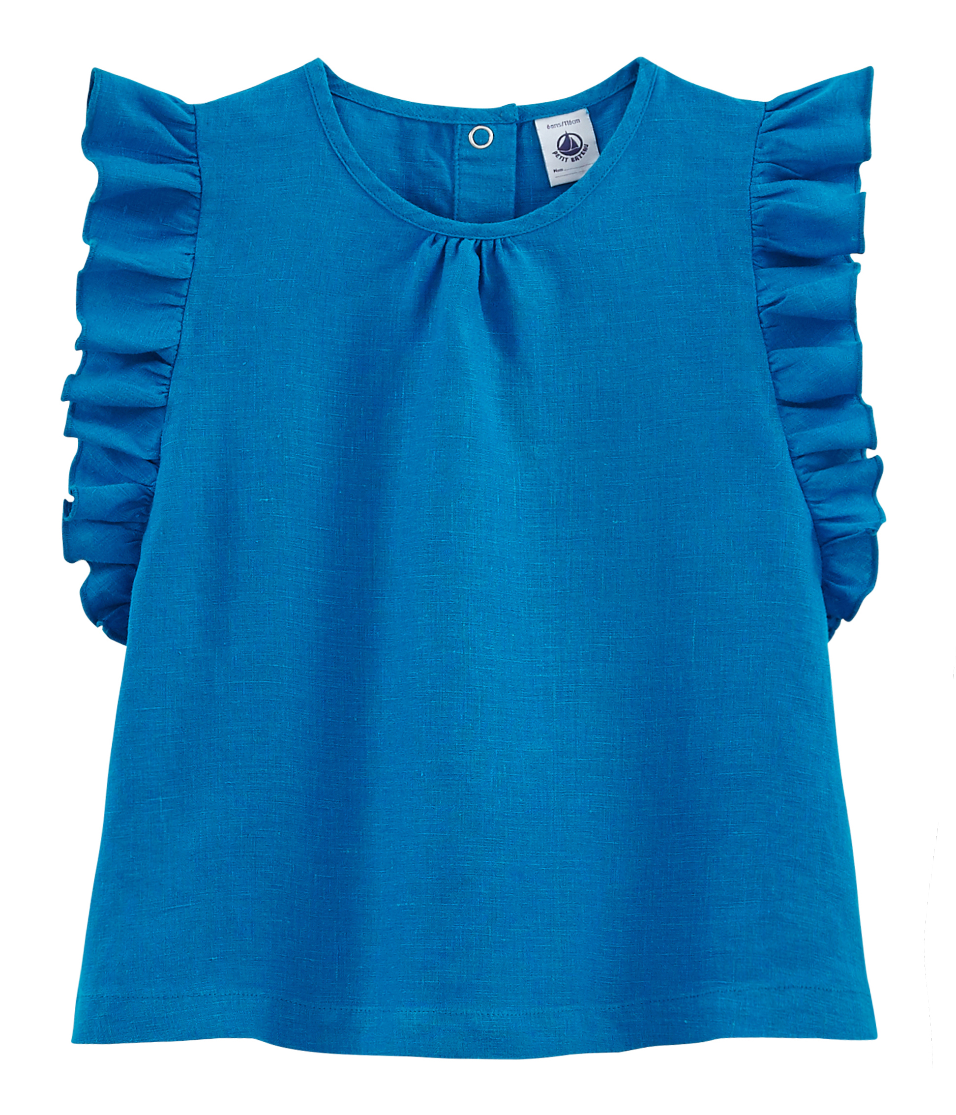 Blouse met korte mouwen van linnen