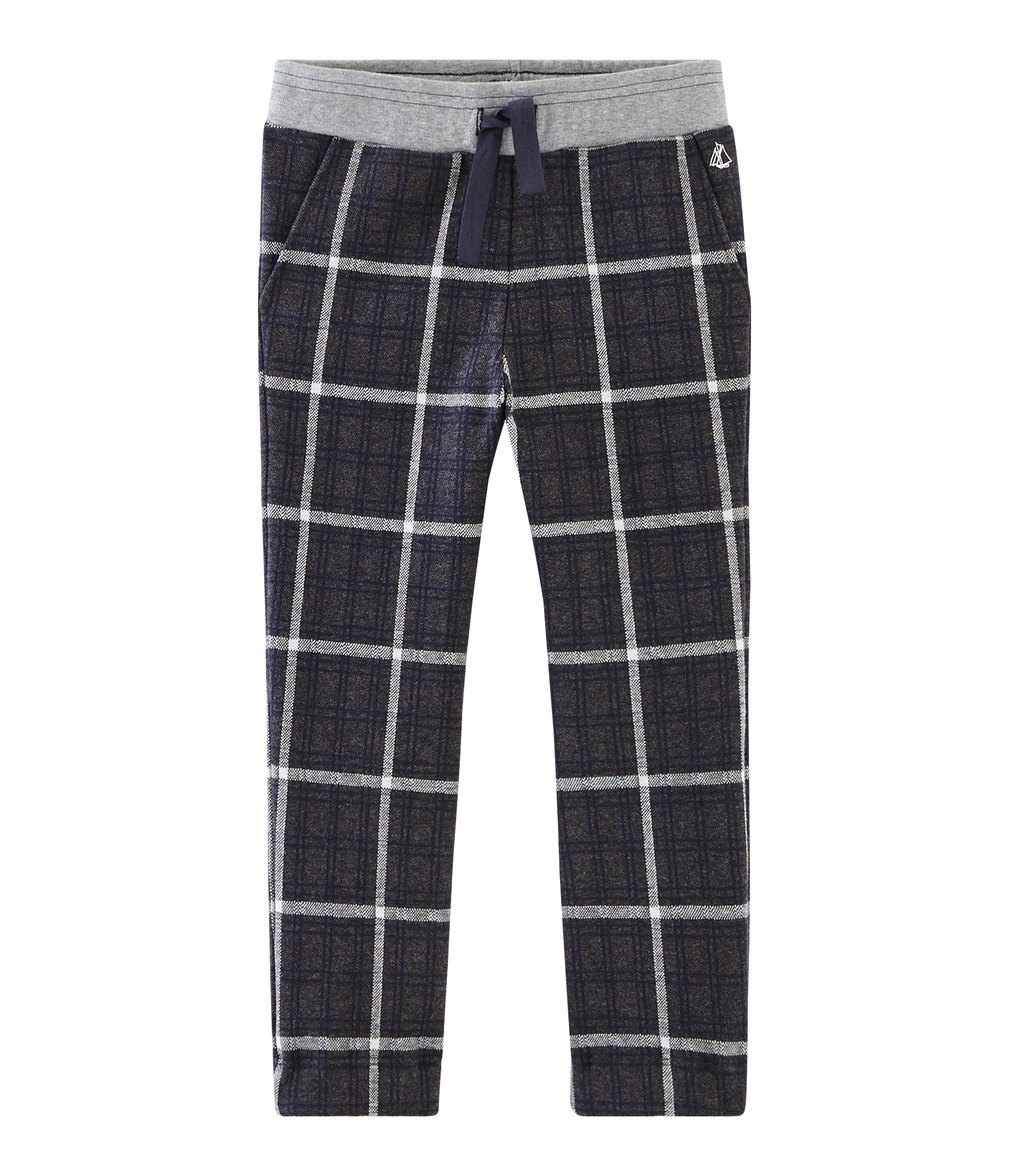 Pantalon maille à carreaux enfant garçon