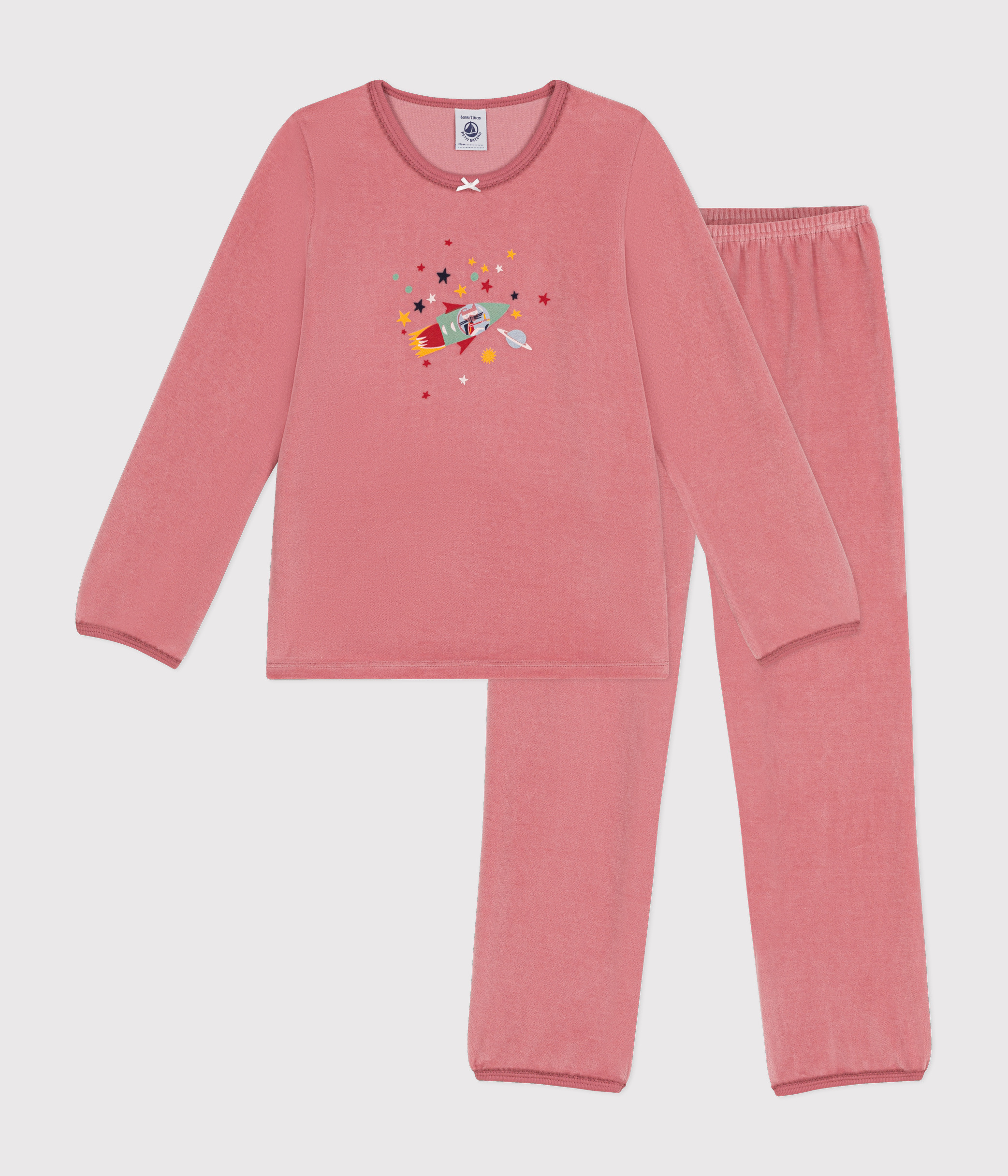 Pyjama uni en velours enfant ROSEWOOD Petit Bateau