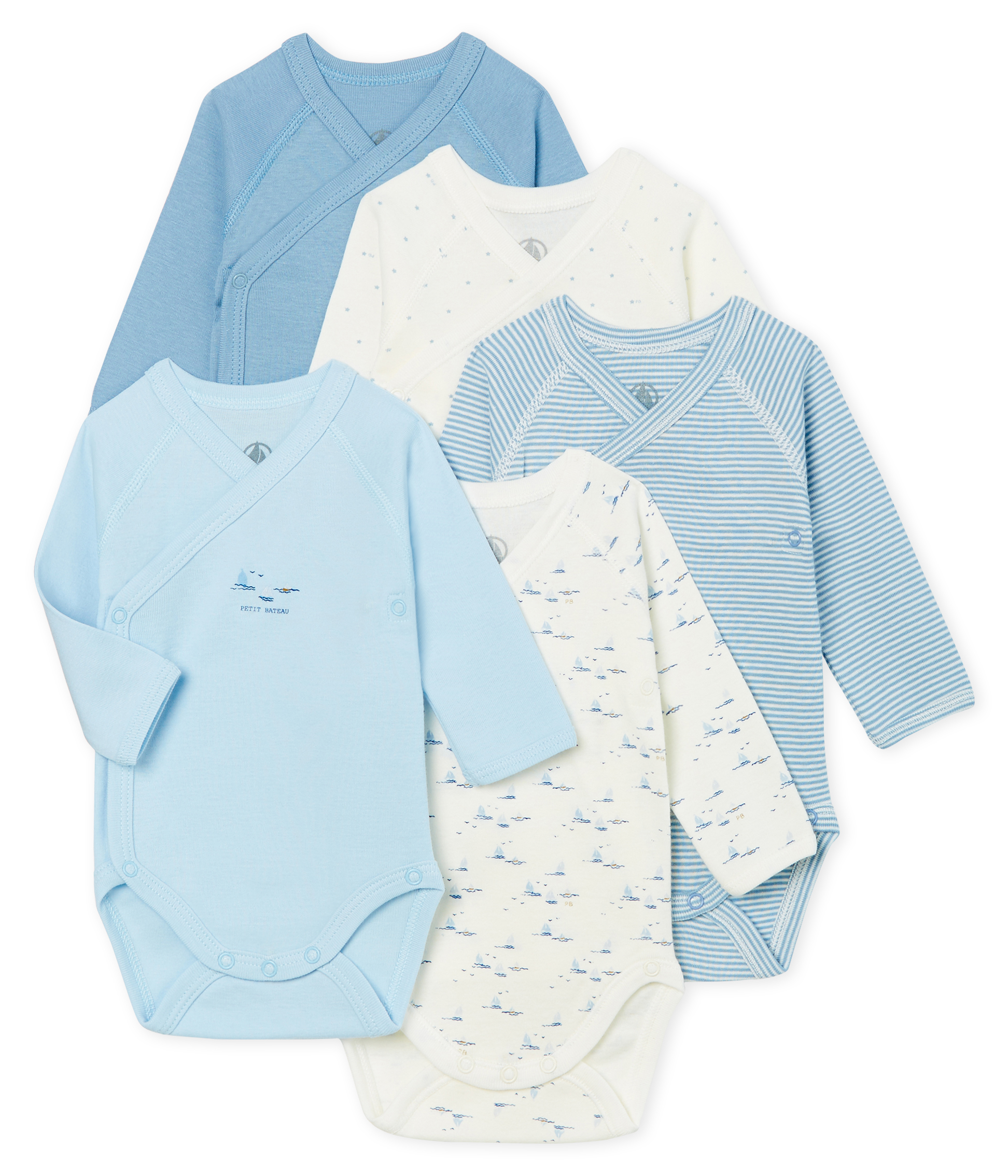 Lot de 5 bodies naissance manches longues bébé