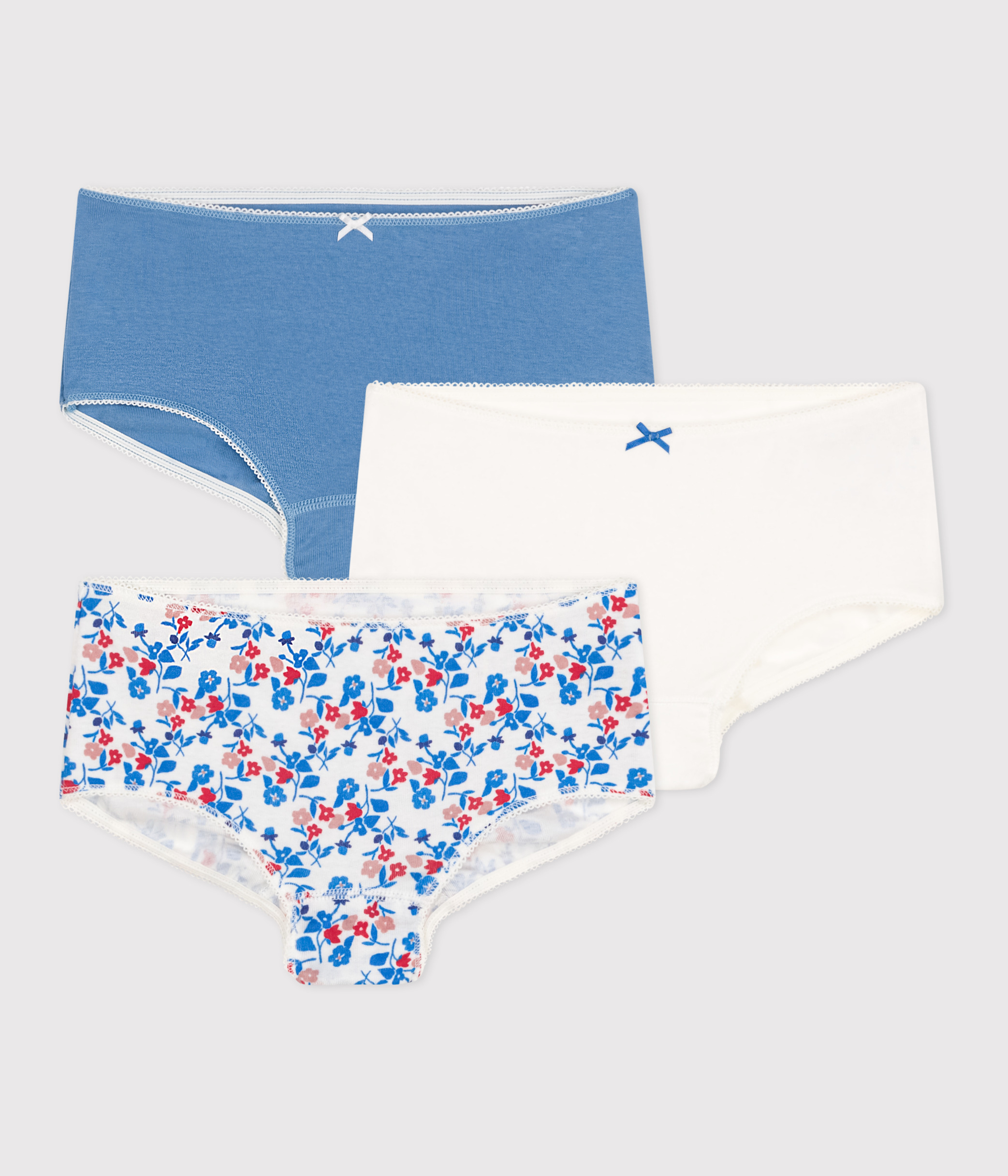 Vêtement Enfant Français Petit Bateau Lot De 3 Slips Fille - Sous-vêtements Confortables Qualité Française Slips Fille Petit Bateau