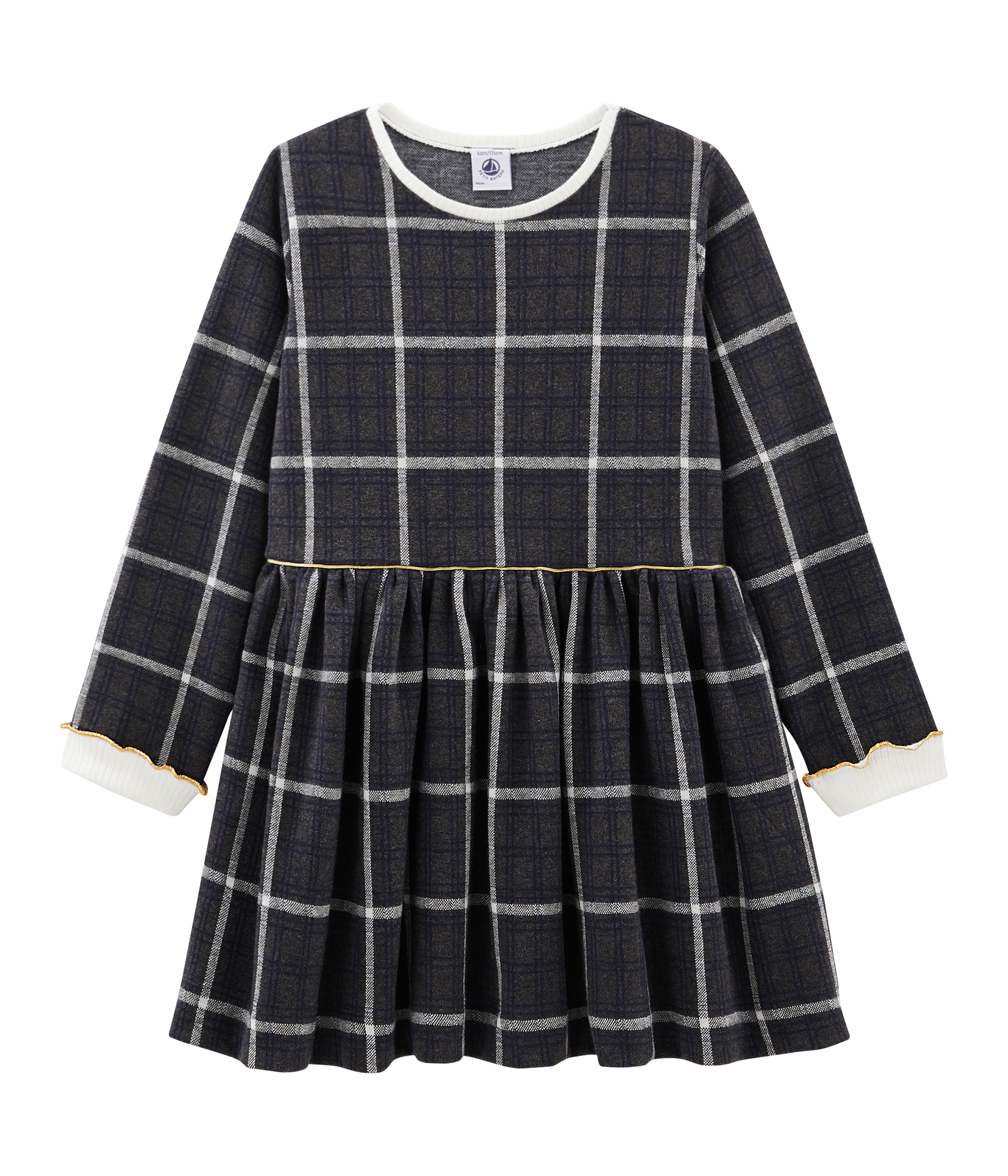 Robe maille à carreaux enfant fille