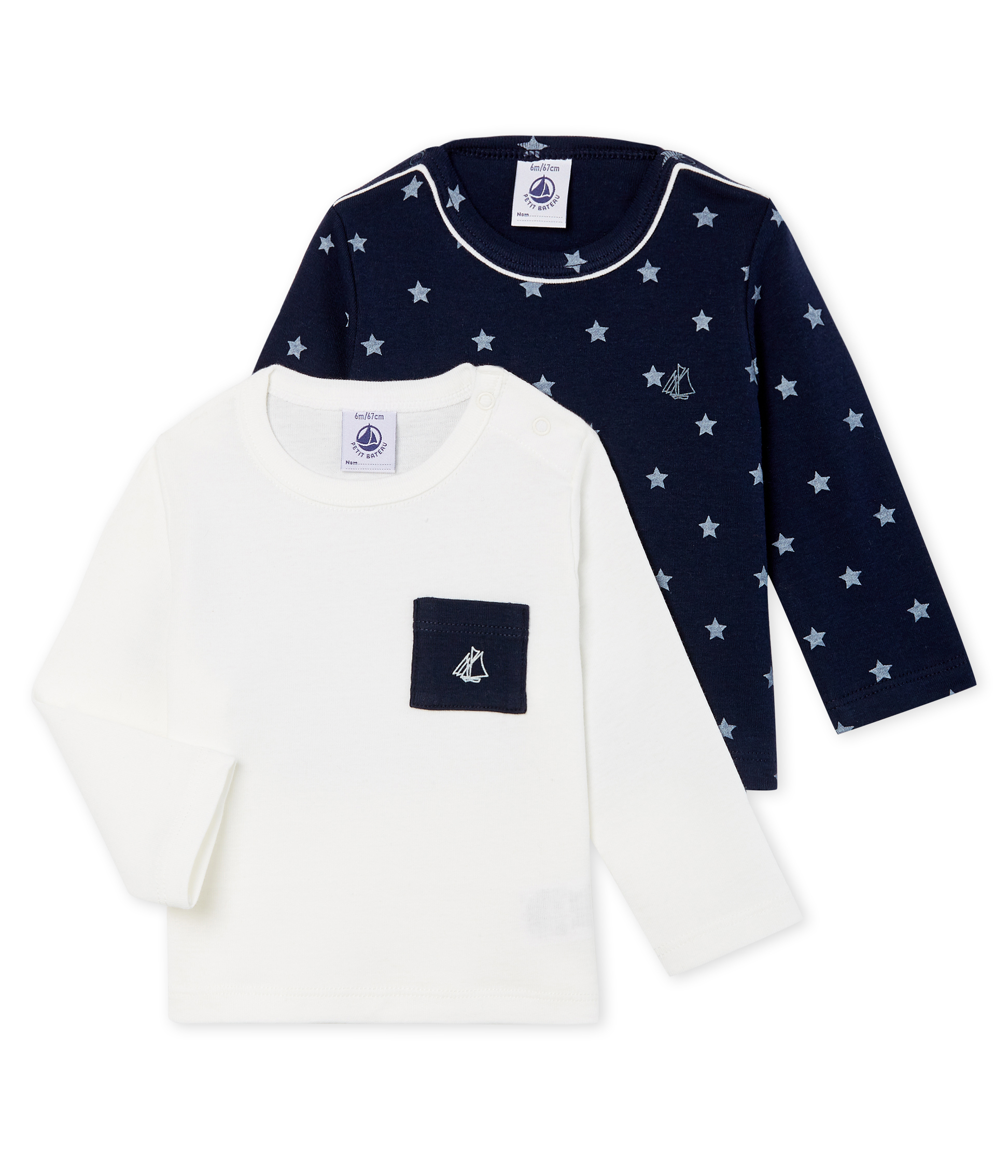 Set van 2 T-shirts lange mouwen babyjongen