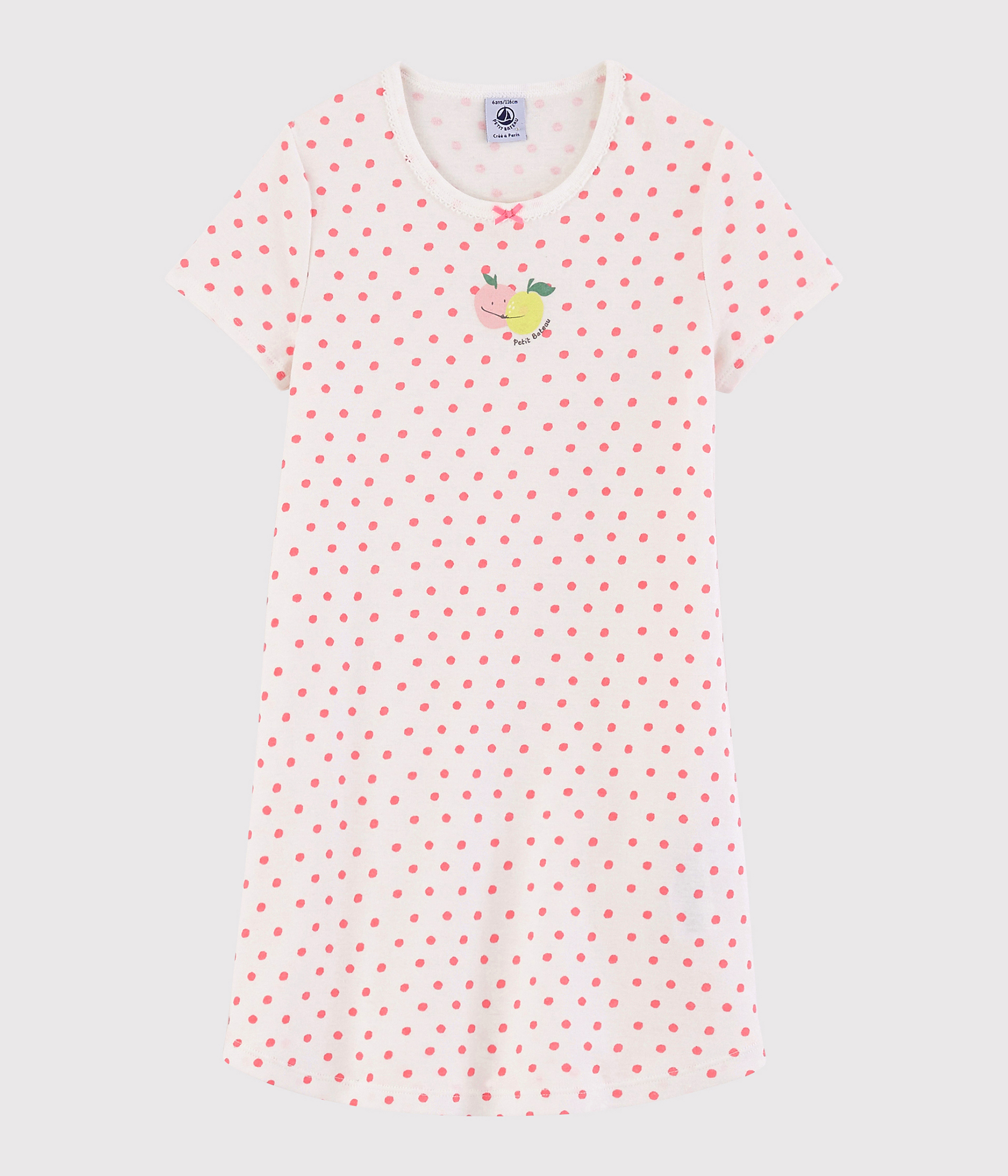 Chemise De Nuit Hawaï Petite Fille En Coton PAPAYE/MARSHMALLOW | Petit