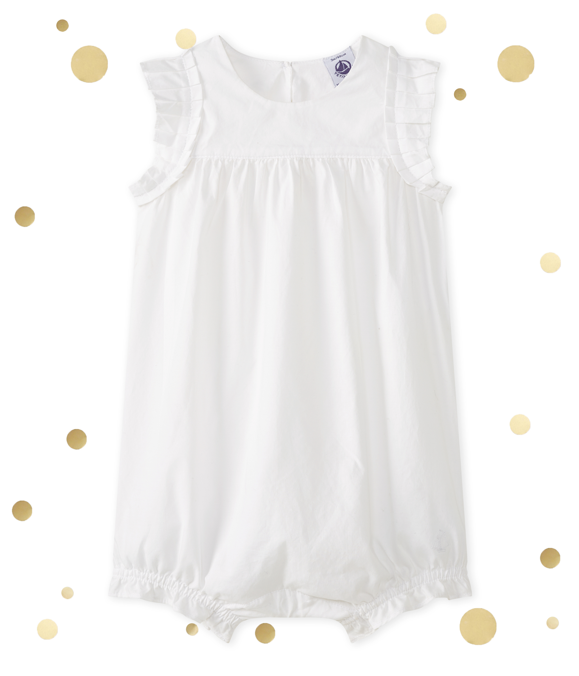 Petit Bateau Combicourt Per Bambina, Tuta Corta In Cotone, Classica, Lavabile In Lavatrice