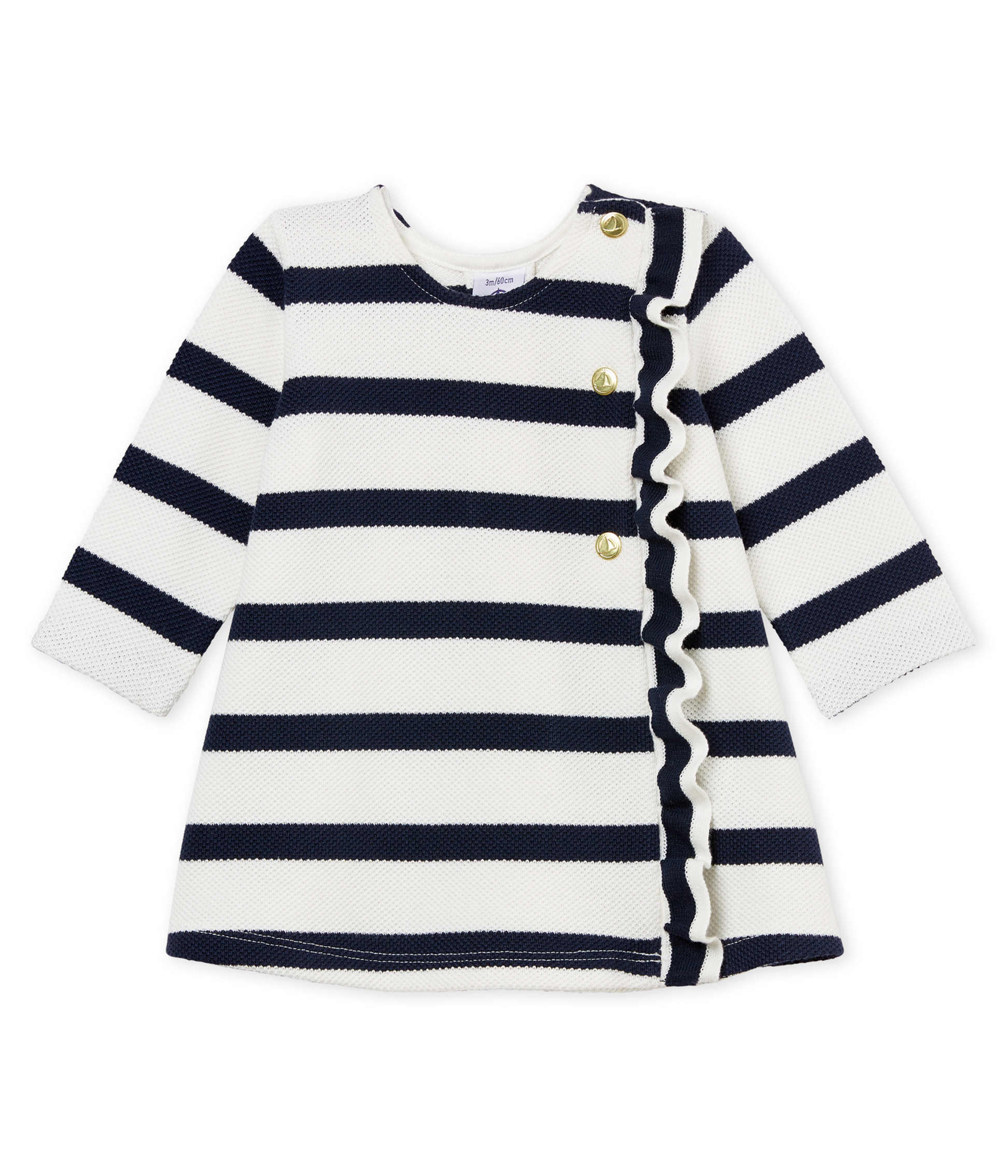 Robe manches longues à rayure marinière bébé fille Petit Bateau Robe manches longues à rayure marinière bébé fille Petit Bateau