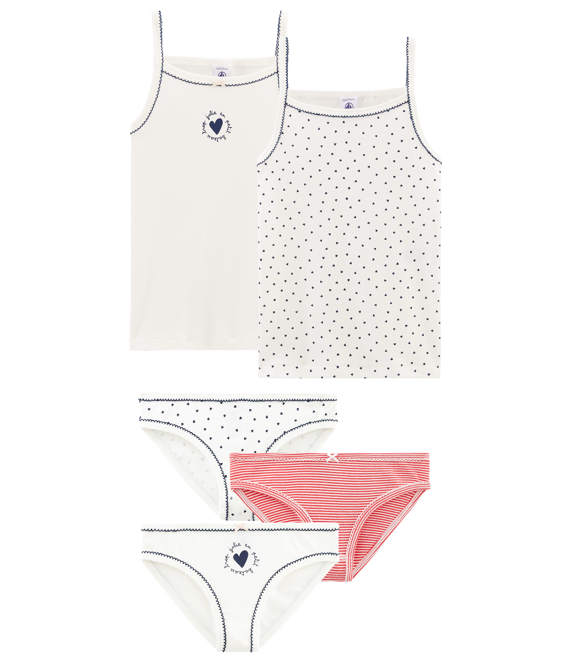 Lot De Tee-shirts Fille – Petit Bateau – Coton Ajouré Manches Longues – Doux Et Confortable
