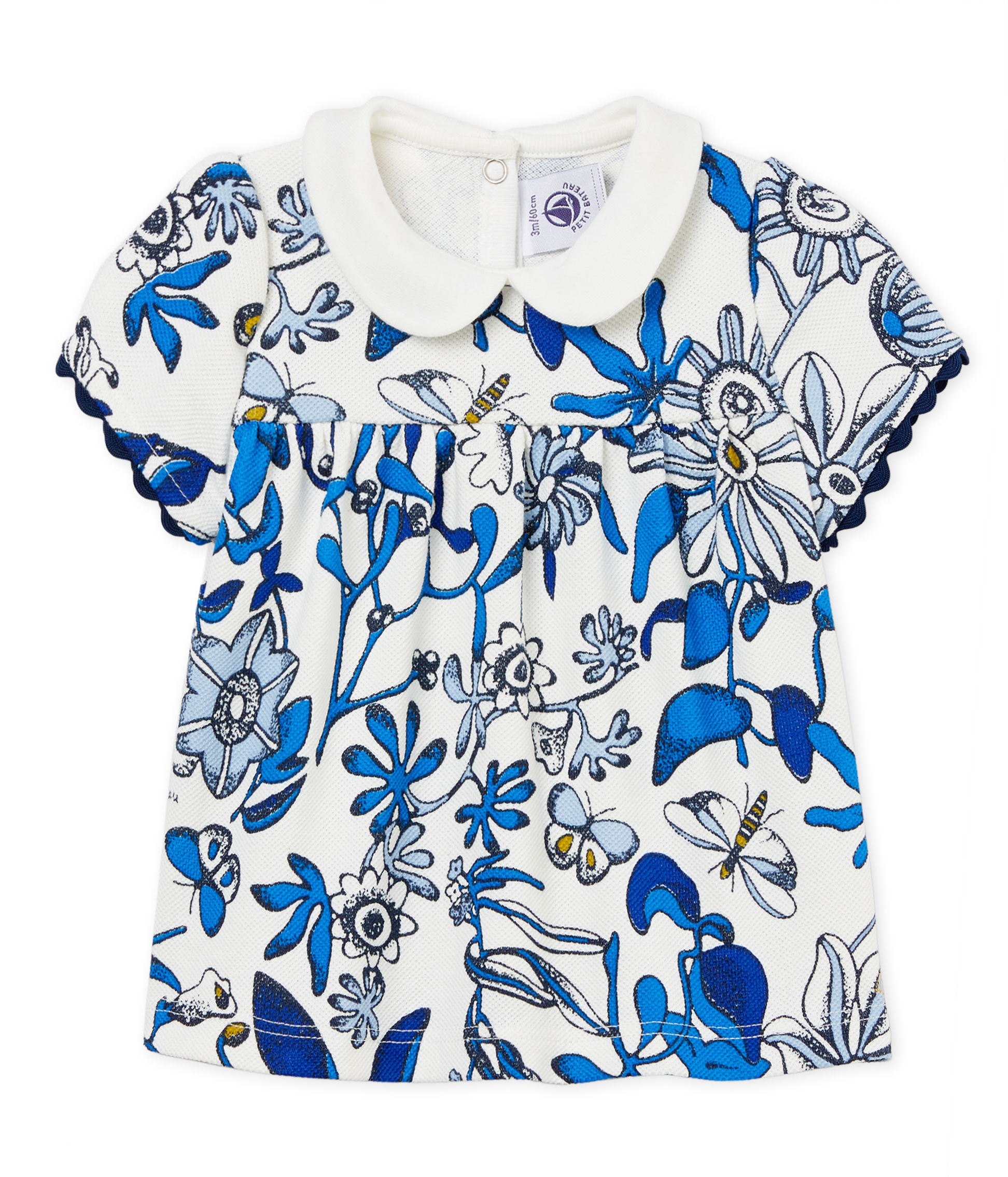 Blouse manches courtes bébé fille en jersey piqué imprimé