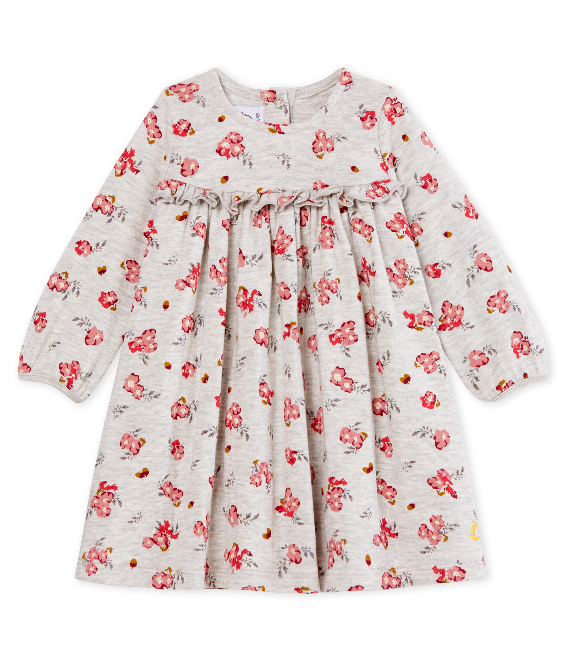 Robe manches longues bébé fille imprimée